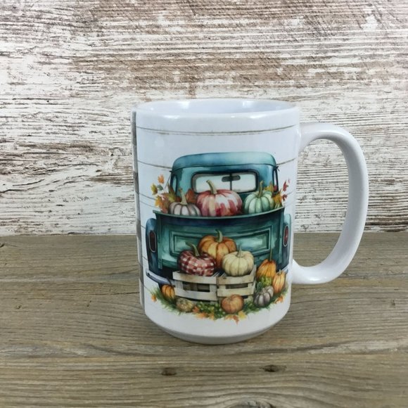 Fall Pumpkin Truck Ceramic Coffee Mug - Picture 3 of 4